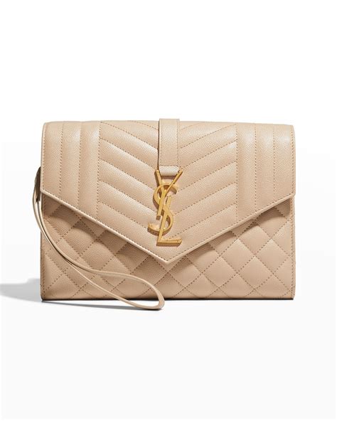 ysl monogram envelope clutch bag|ysl envelope bag beige.